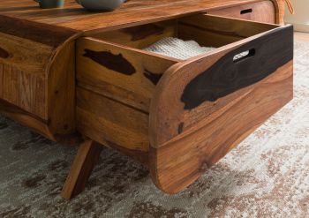 Couchtisch Sheesham 120x70x40 dunkelbraun lackiert MAILAND #135
