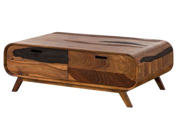 Couchtisch Sheesham 120x70x40 dunkelbraun lackiert MAILAND #135