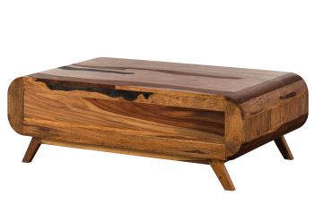 Couchtisch Sheesham 120x70x40 dunkelbraun lackiert MAILAND #135