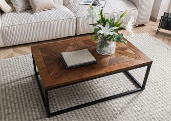 Couchtisch Akazie 110x70x40 walnuss lackiert LOUNGE COLLECTION #05