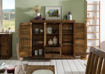 Highboard Mango 160x45x140 dunkelbraun geölt RODEZ #126
