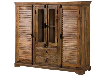 Highboard Mango 160x45x140 dunkelbraun geölt RODEZ #126