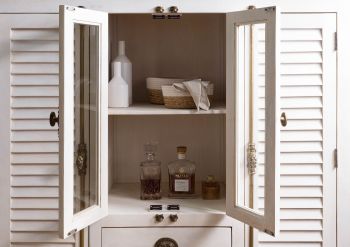 Highboard Mango 160x45x142 weiß lackiert TOULOUSE #115