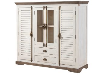 Highboard Mango 160x45x142 weiß lackiert TOULOUSE #115