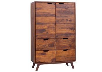Kommode Sheesham 90x40x145 walnuss lackiert MALMÖ 2 #110