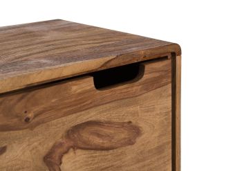Badschrank Sheesham 50x35x128 natur sandgestrahlt MALMÖ 2 #260
