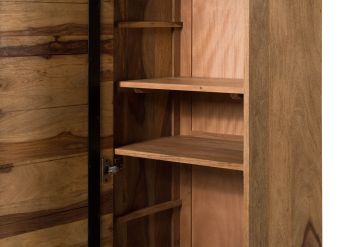 Badschrank Sheesham 50x35x128 natur sandgestrahlt MALMÖ 2 #260