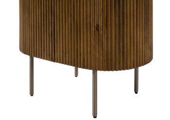 Kommode Mango 65x38x76 braun lackiert / Marmor weiß BARCELONA #215