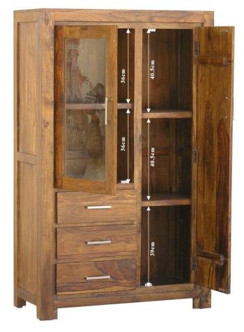 Highboard Sheesham 90x42x148 life honey lackiert METRO LIFE #108