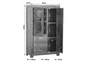 Highboard Sheesham 90x42x148 life honey lackiert METRO LIFE #108