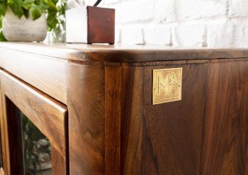 Highboard Sheesham 128x145x40 walnuss gewachst TORONTO #203