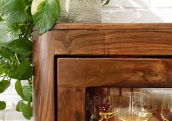 Highboard Sheesham 128x145x40 walnuss gewachst TORONTO #203