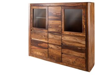 Highboard Sheesham 166x40x145 walnuss gewachst TORONTO #204