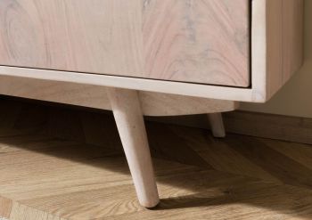 Highboard Akazie 120x42x160 weiß lackiert MOSAYK #215