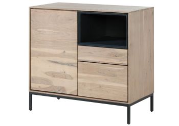 Kommode Akazie 90x45x85 grau-weiß geölt CHICAGO #08
