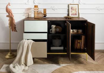 Kommode Mango 134x45x85 braun geölt CHICAGO #107