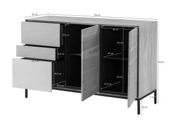Kommode Mango 134x45x85 braun geölt CHICAGO #107