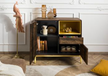 Kommode Mango 90x45x85 braun geölt CHICAGO #108