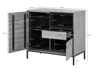 Kommode Mango 90x45x85 braun geölt CHICAGO #108