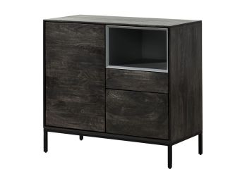 Kommode Mango 90x45x85 dunkelgrau geölt CHICAGO #208