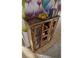 Highboard Altholz 115x40x150 mehrfarbig lackiert NATURE OF SPIRIT #21