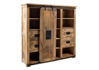 Highboard Mango 142x45x147 natur lackiert RAILWAY #162