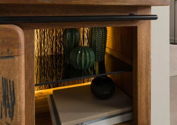 Highboard Mango / Altholz 90x45x100 natur lackiert RAILWAY LUX #122