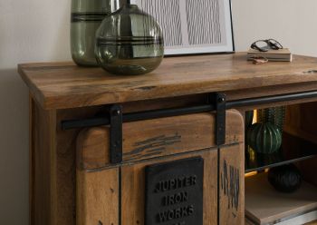 Highboard Mango / Altholz 90x45x100 natur lackiert RAILWAY LUX #122