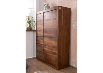 Highboard Sheesham 102x40x147 noble unique lackiert SYDNEY #102