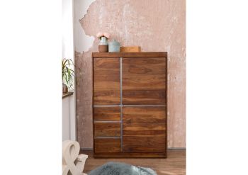 Highboard Sheesham 102x40x147 noble unique lackiert SYDNEY #102