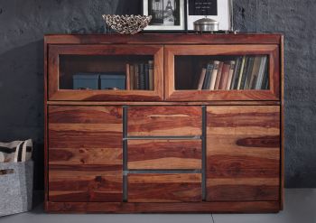 Highboard Sheesham 150x40x115 noble unique lackiert SYDNEY #103