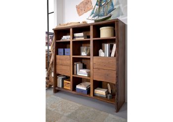 Bücherregal Akazie 142x45x147 braun lackiert PURE ACACIA #212