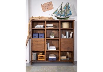 Bücherregal Akazie 142x45x147 braun lackiert PURE ACACIA #212