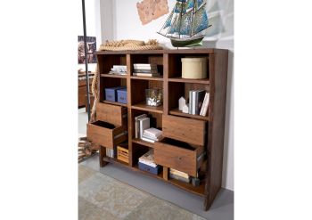 Bücherregal Akazie 142x45x147 braun lackiert PURE ACACIA #212