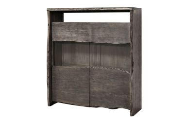 Highboard Akazie 131x45x147 grau lackiert PURE ACACIA #407