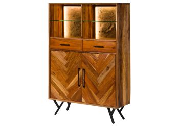 Highboard Altholz 110x40x156 natur lackiert AVIGNON #120