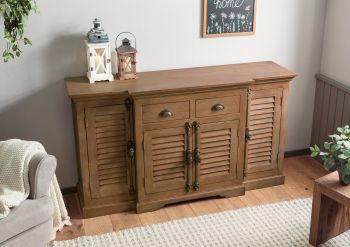 Sideboard Mango 160x45x90 beige geölt TOULOUSE #08