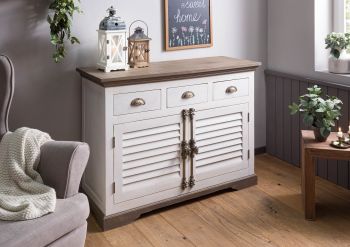 Sideboard Mango 120x45x90 weiß lackiert TOULOUSE #106