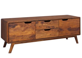 Lowboard Sheesham 134x40x49 walnuss lackiert MALMÖ 2 #102