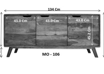 Sideboard Sheesham 134x40x65 walnuss lackiert MALMÖ 2 #106