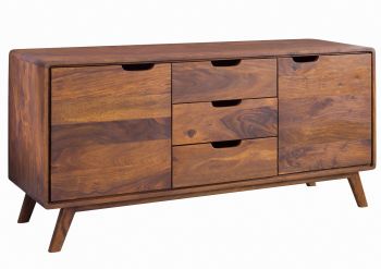Sideboard Sheesham 134x40x65 walnuss lackiert MALMÖ 2 #107
