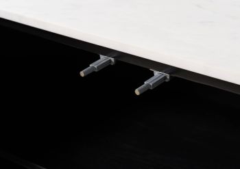 Sideboard Mango 180x40x76 schwarz lackiert / Marmor weiß BARCELONA #101