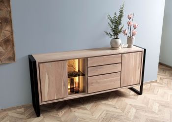Sideboard Akazie / Altholz 200x40x90 natur lackiert DENVER #112