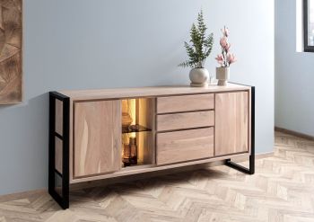 Sideboard Akazie / Altholz 200x40x90 natur lackiert DENVER #112