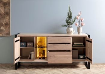 Sideboard Akazie / Altholz 200x40x90 natur lackiert DENVER #112