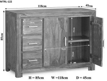 Sideboard Sheesham 118x45x85 life honey lackiert METRO LIFE #122