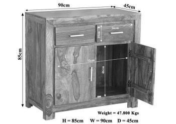 Sideboard Sheesham 90x45x85 life honey lackiert METRO LIFE #130