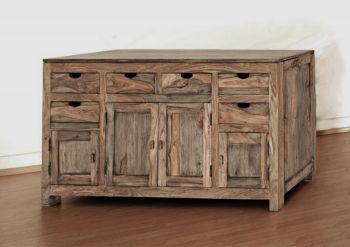 Sideboard Sheesham 180x45x95  grau geölt NATURE GREY #84