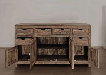 Sideboard Sheesham 180x45x95  grau geölt NATURE GREY #84