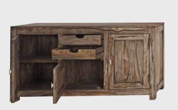 Sideboard Sheesham 160x42x75  grau geölt NATURE GREY #89